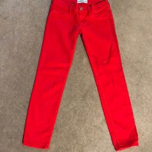 Abercrombie Kids girls red skinny jeans size 12